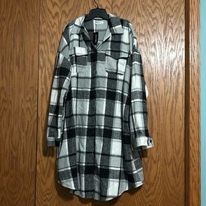 NWT Black Plaid Flannel Shacket